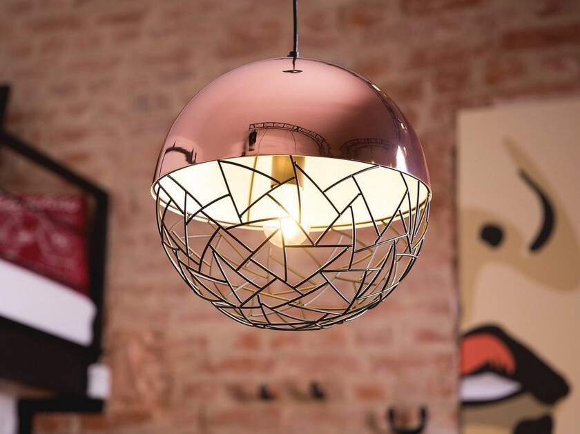 1-lampes kulependel i kobber Lampe rammeverk moderne