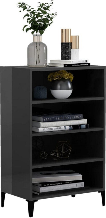 Skjenk høyglans grå 57x35x90 cm sponplate