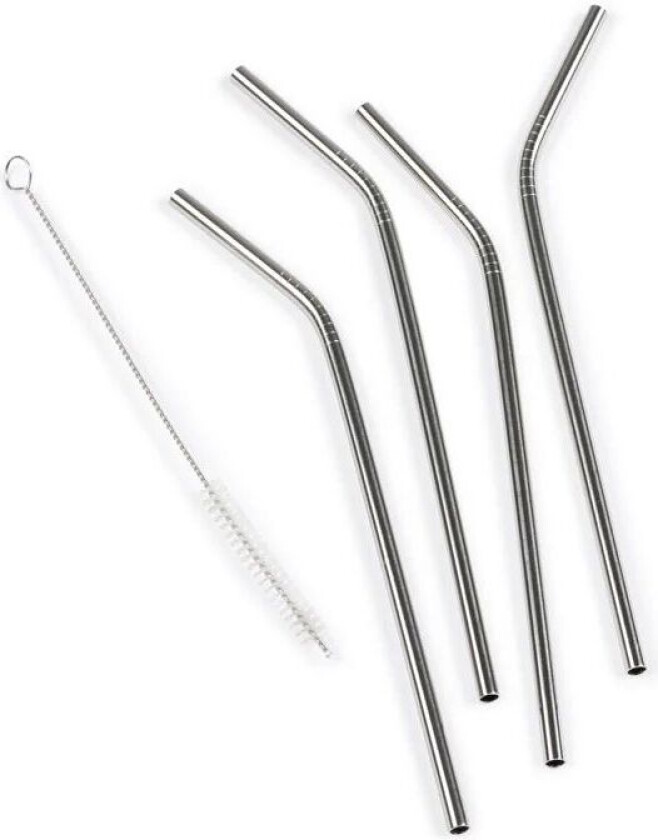 Gjenbrukbare Sugerør I Stål (4pk)