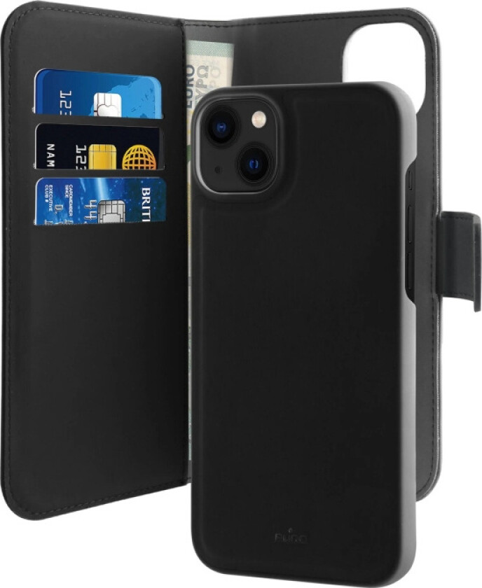 Bilde av 2-I-1 Magnetisk Lommebok-Deksel Iphone 14 Plus Svart