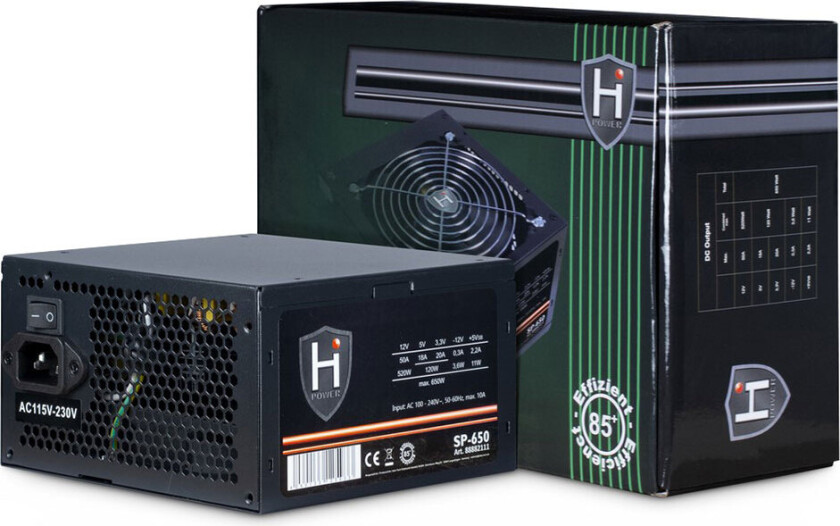 HiPower SP-650 Strømforsyning (PSU) - 650 Watt - 120 mm - 80 Plus