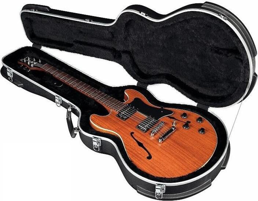 Premium Electric Guitar Abs Case (Semi-Hollowbody), Curved - Black