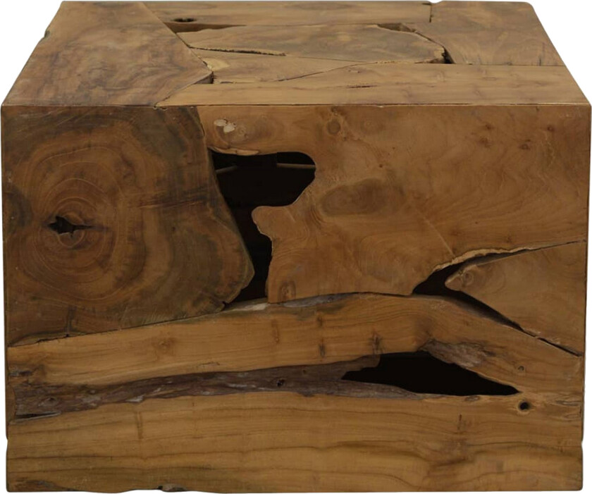 Salongbord 50x50x35 cm ekte teak brun