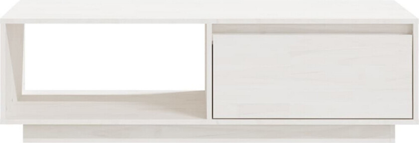 Salongbord hvit 110x50x33,5 cm heltre furu