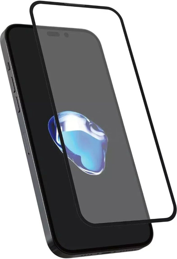 Holdit iPhone 15 Herdet Glass Skjermbeskyttelse 3D - Case-Friendly - Gjennomsiktig / Svart Kant