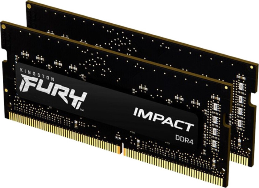 FURY Impact - DDR4 - sett - 16 GB: 2 x 8 GB - SO DIMM 260-pin - 2666 MHz / PC4-21300 - CL15 - 1.2 V - ikke-bufret - ikke-ECC - svart