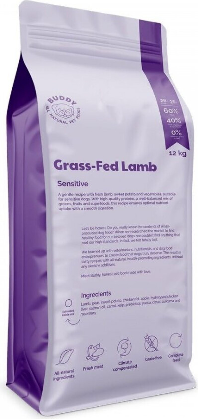 Buddy Petfoods Grass-Fed Lamb (12 kg)