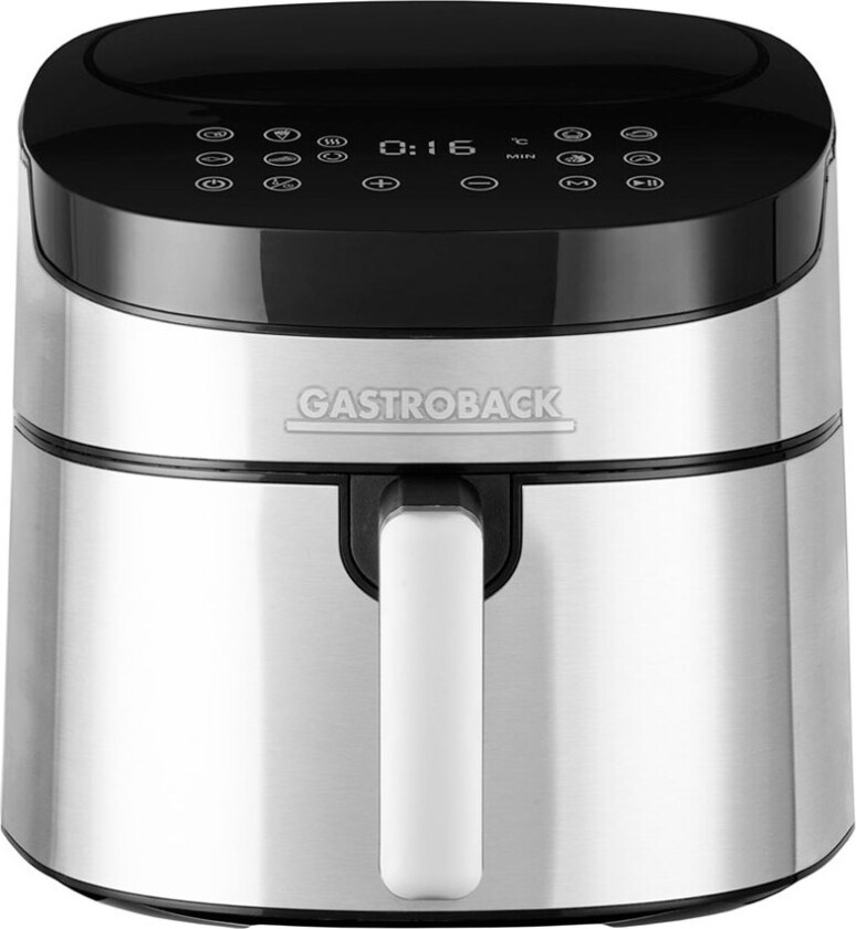 Gastroback Design Air Pro XXL Single 6.5 L Stand-alone 1600 W Hot air fryer Black, Stainless steel