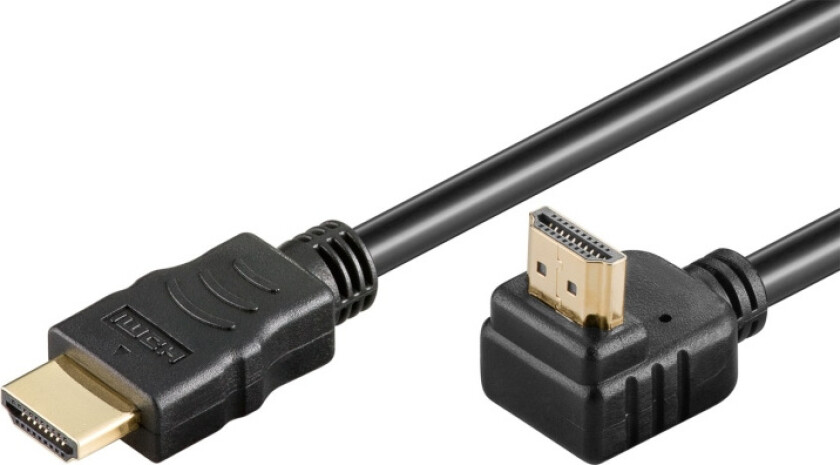 Höghastighets-HDMI™-kabel 90° med Ethernet HDMI™-kontakt