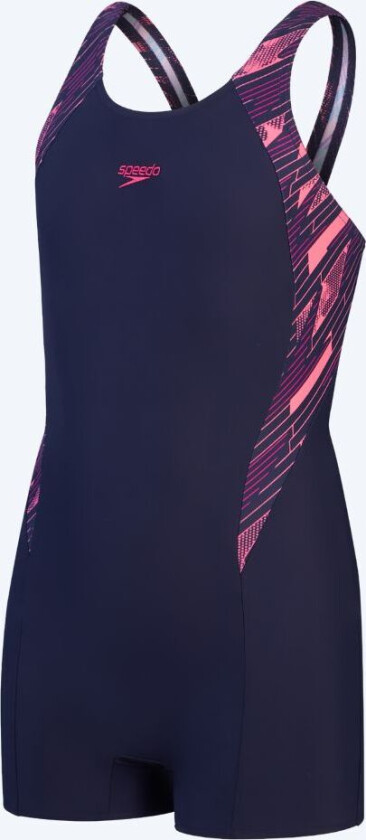 badedrakt med ben til jenter - Hyperboom Splice - Mørkeblå/rosa