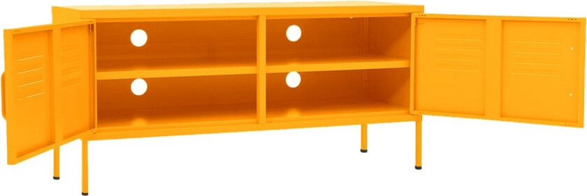 TV-benk sennepsgul 105x35x50 cm stål