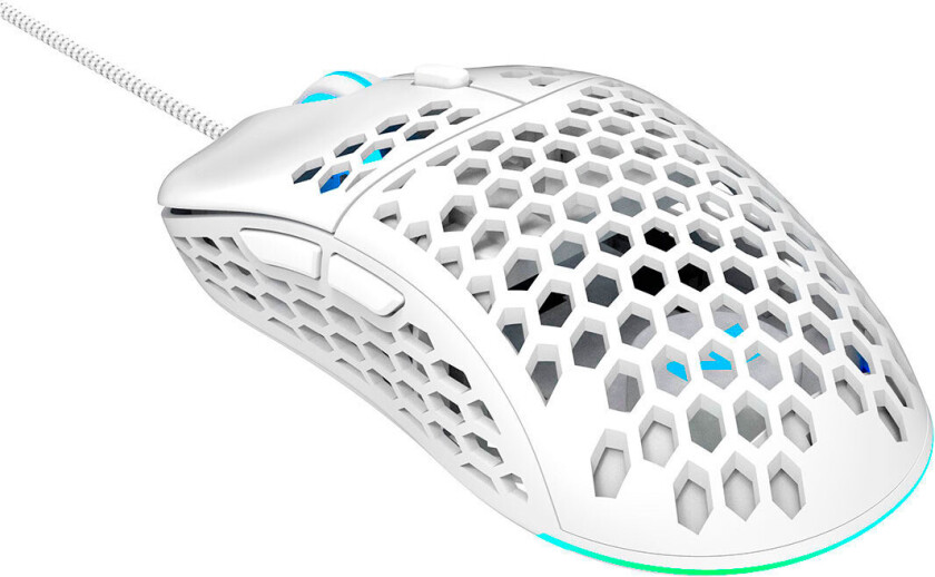 Nordic Gaming Vapour Ultra Light Gaming Mouse med RGB. Bare 60g! Hvit.
