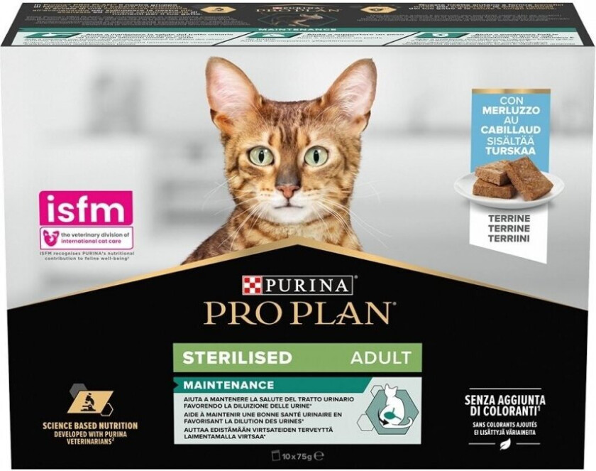 Purina Pro Plan Sterilised Main Terrine With Cod 10x75g