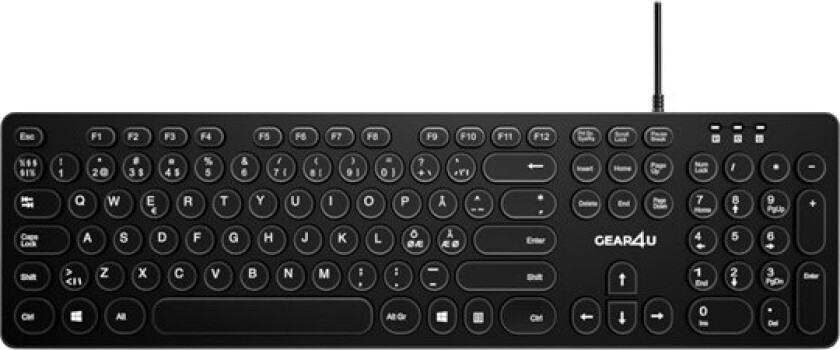 KK-10 - keyboard - round key caps - Nordic - black - Tastatur - Nordisk - Svart