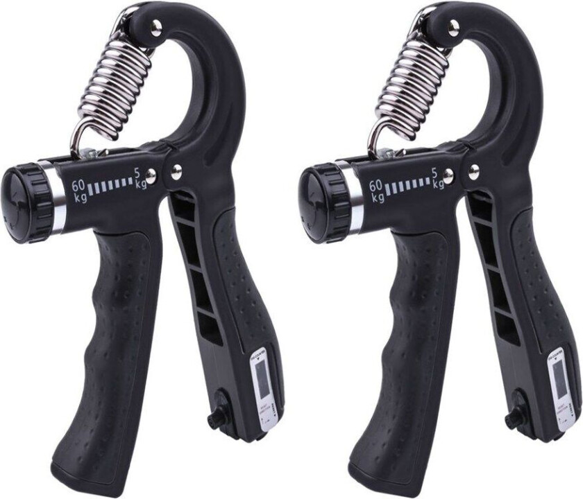 INF Håndgrepstrener med justerbar motstand 5-60 kg 2-pak Sort