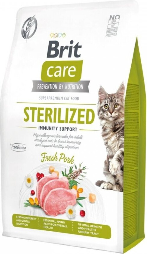 Brit Care Grain Free Cat Sterilized Immunity Support Fresh Pork (2 kg)