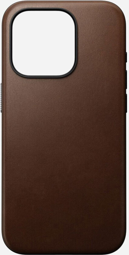 iPhone 15 Pro Modern Leather Deksel - MagSafe Kompatibel - Brun