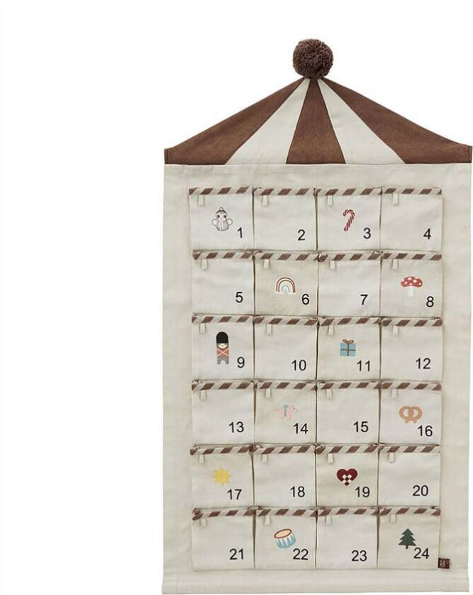 Circus Christmas julekalender 50 x 85 cm Beige-brown
