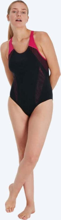 badedrakt til damer - Placement Laneback - Svart/rød