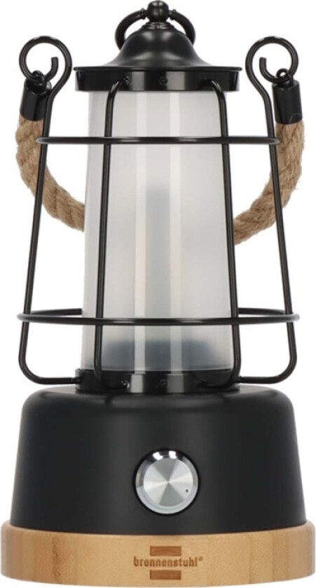 Bilde av brennenstuhl Oppladbar campinglampe CAL 1 med hampetau og bambussokkel (370 lm, IP44, brenntid opptil 75 timer, dimbar, justerbar lysfarge)