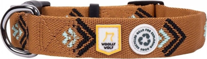 Woolly Wolf Hundehalsbånd Lysebrun med Mønster (30-45 cm)