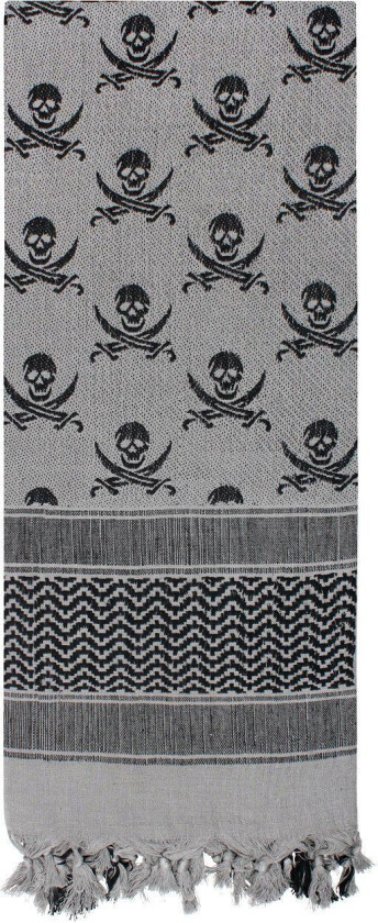 Deluxe Partisan Scarf with Jolly Roger Grey / black with Jolly Roger