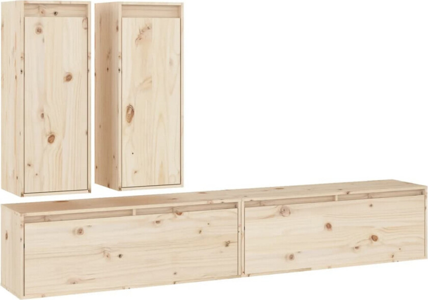 TV-benker 4 stk heltre furu