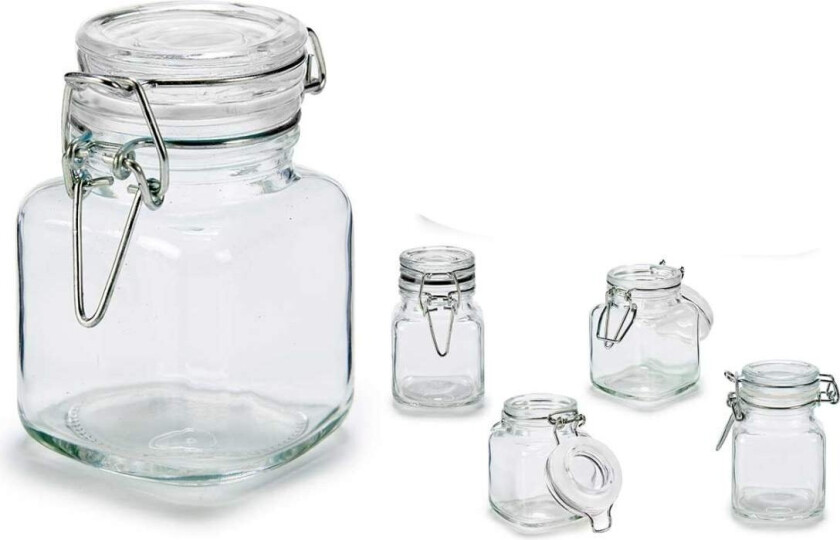 5-pakning med forseglede oppbevaringsglass - 90 ml