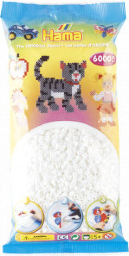 Midi Perler 205-01 Hvit - 6000 stk