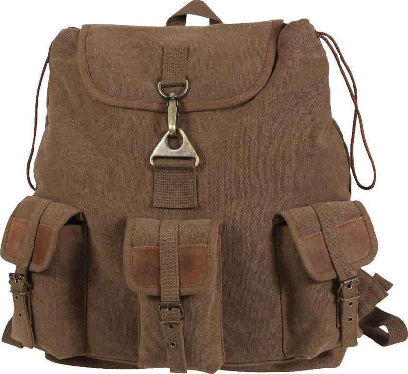 Brown washed vintage style backpack Brown washed