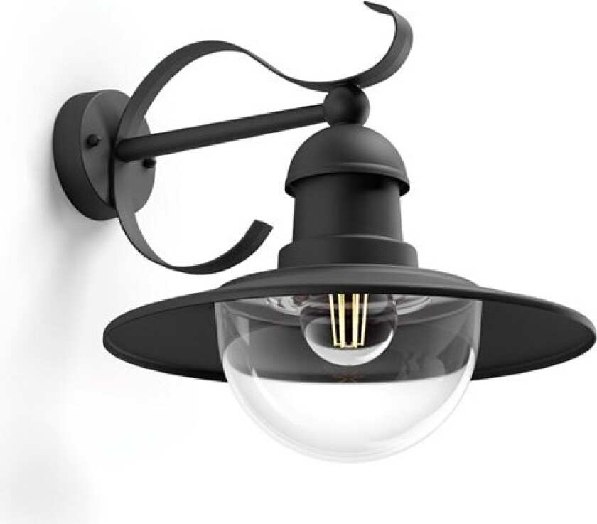 Topiary wall lantern black 1x60W 230V