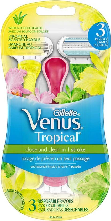 Venus Høvel Tropical Engangs 3stk