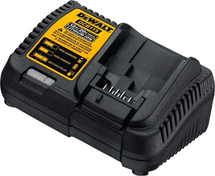 Dewalt Dewalt Multilader For Xr Batterier Fra 10,8v- 18v. Rask Lading Med Led Indikator. Dcb115-Qw