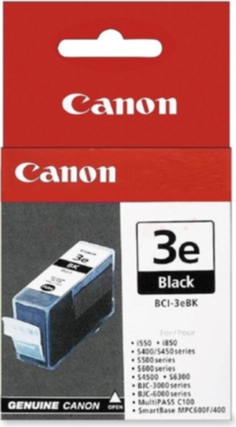 Blekk Svart Bci-3ebk Bjc 3000/6000/i550/s400