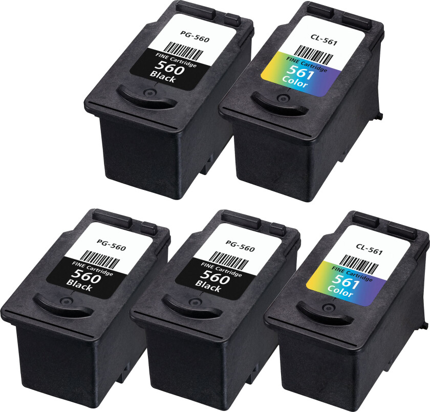Canon PG-560/CL-561 XL combo pack 5 stk blekkpatron - kompatibel - BK/C/M/Y 84 ml