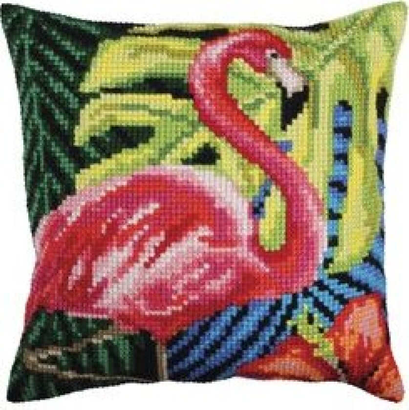 Broderipakke Pute Flamingo