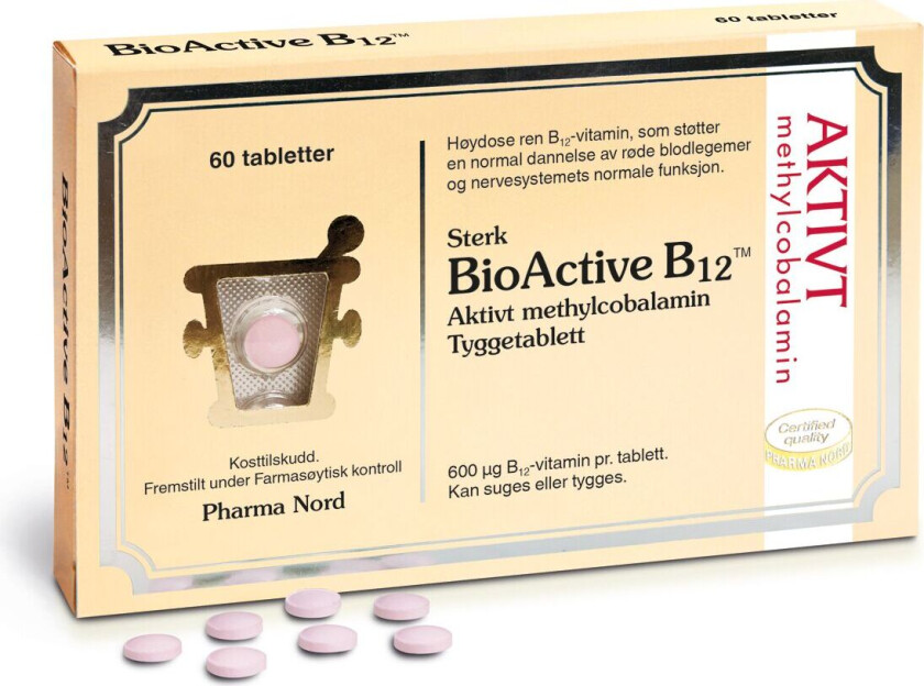 BioActive B12 600µg, 60 tabletter