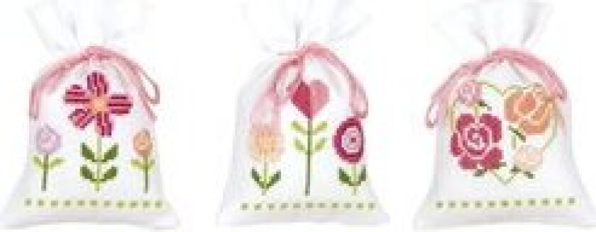 Broderipakke Duftposer Blomster 3-Pk