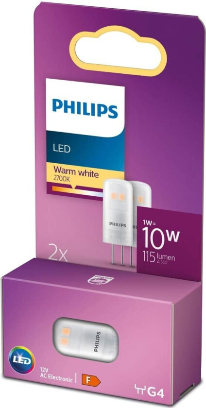 LED-lyspære Capsule 1W/830 (10W) 2-pack G4