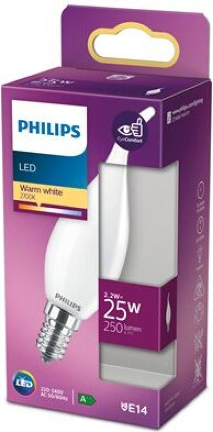 LED-lyspære Classic Candle 2,2W/827 (25W) Frosted E14