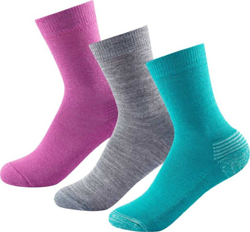 Daily Merino Medium Sock 3pk Junior Girl Mix 28-30