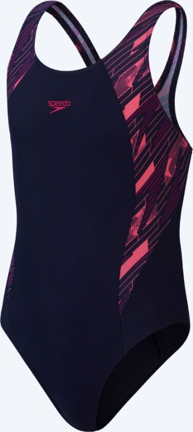 badedrakt til jenter - Hyperboom Splice Muscleback - Mørkeblå/rosa
