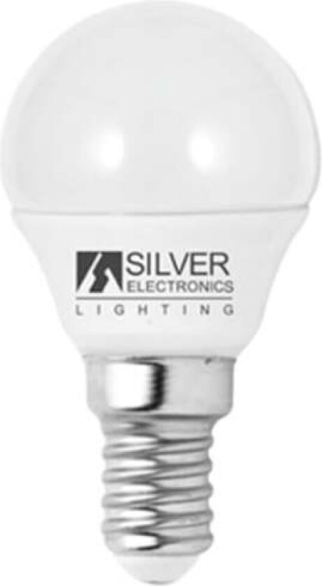 Sfærisk LED Lyspære Silver Electronics Eco E14 5W Hvit lys, 6000K