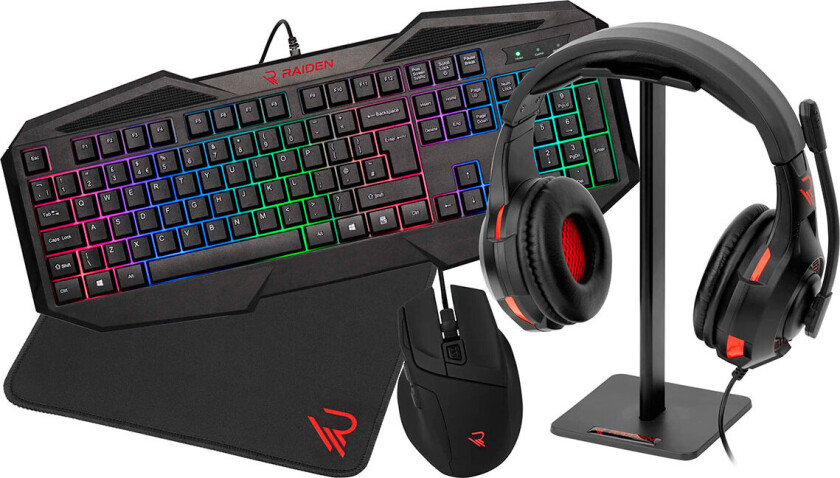 Subsonic Gaming 5in1 Keyboard Mus Hodetelefoner Pad Stand Raiden Pro