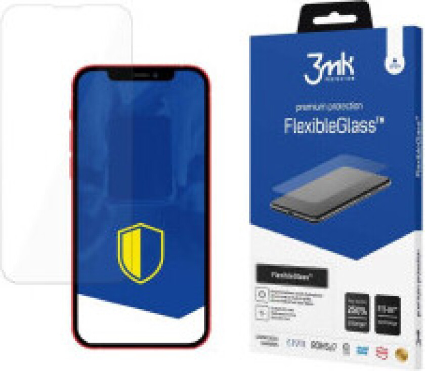 3MK iPhone 13 Mini 3mk FlexibleGlass Skjermbeskytter - Gjennomsiktig