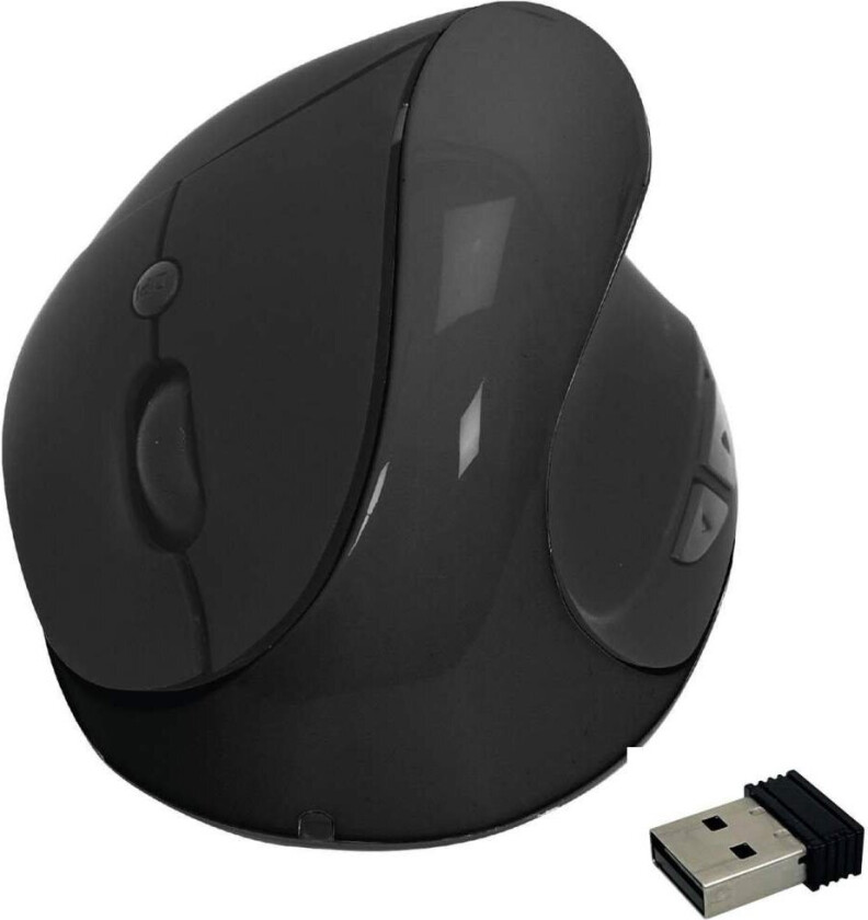 Trådløs datamaskinmus med vertikalt og ergonomisk grep