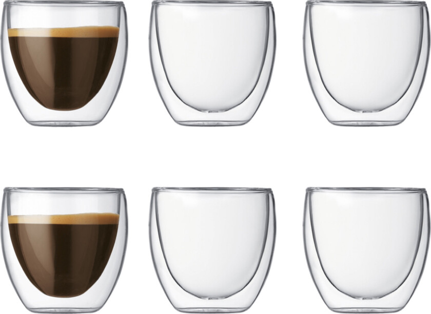 Bodum Pavina glass med doble vegg 6 stk 0,08 l