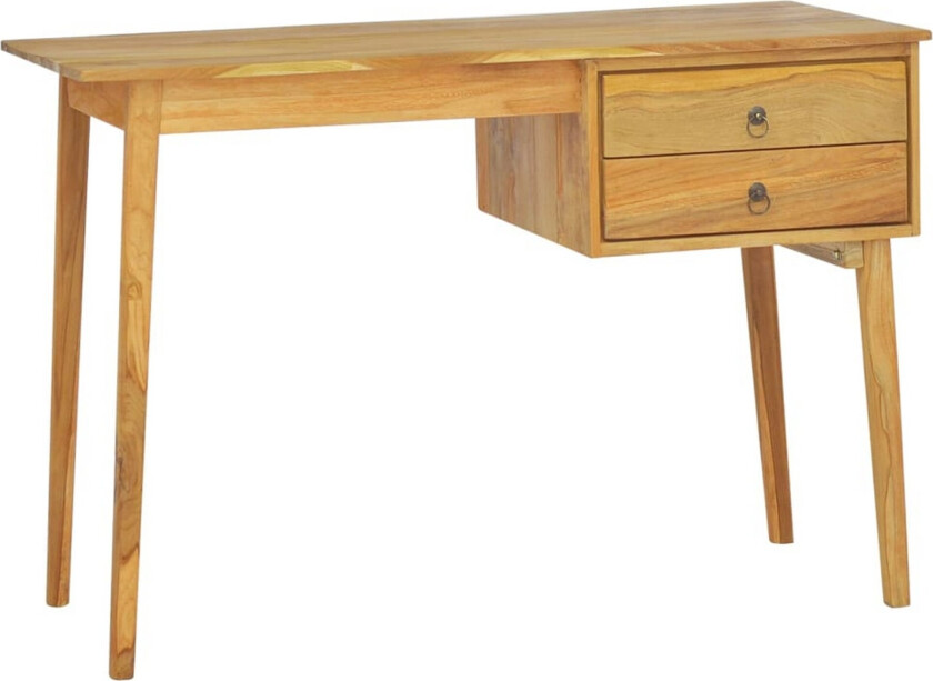 Skrivebord med 2 skuffer 110x52x75 cm heltre teak