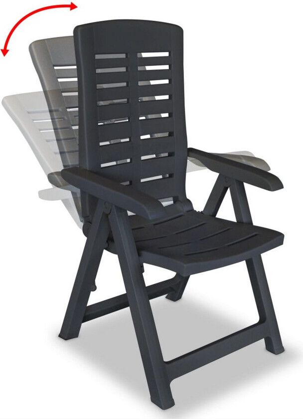 Hagelenestoler 6 stk plast antrasitt