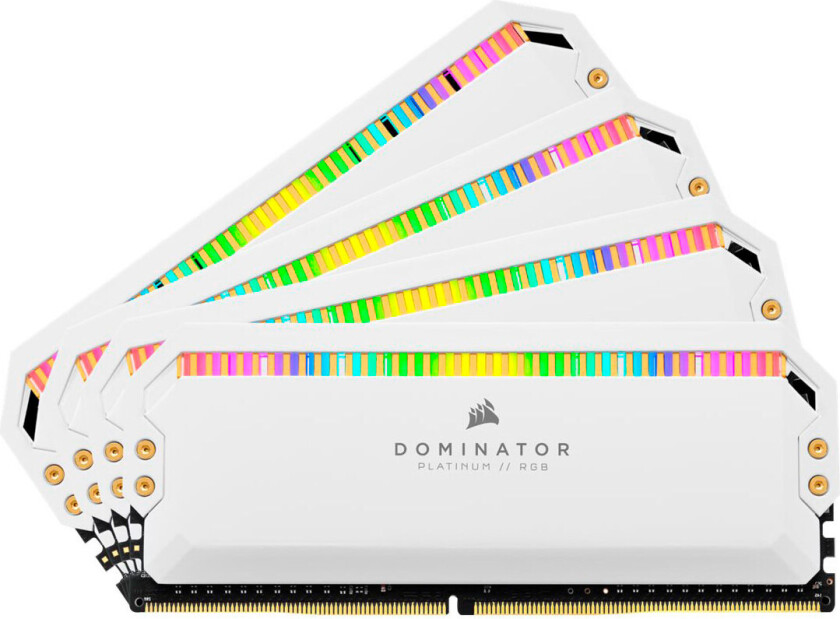 Dominator Platinum RGB DDR4-3200 - 32GB - CL16 - Quad Channel (4 stk) - Intel XMP - Hvit med RGB